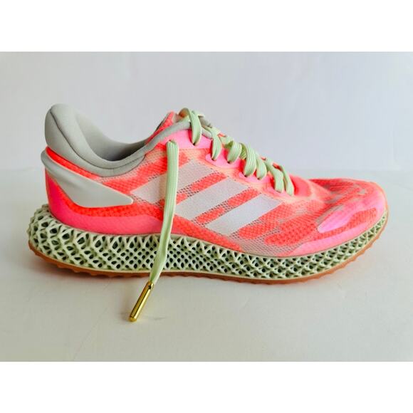 Adidas Men's 4D Runner 1.0 White Signal Coral Green Size 8 Knit Trainers Fashion - Picture 1 of 11